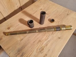 Antikes Ausziehfernrohr, Messing & Leder, Sammlerstück