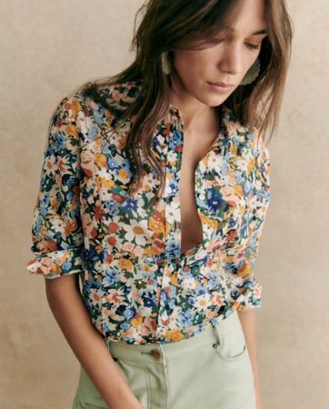 Sézane PIERRO Bluse – Fall Flowers Print – Gr. 36