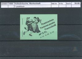 1980 Volksbräuche, Markenheftchen, "grün", ** postfrisch