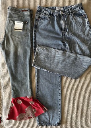 Jean femme Origi taille 42 neuf avec étiquette motif abstrai