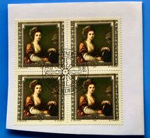 Briefmarken aus Liechtenstein 4 er Block mit Papier