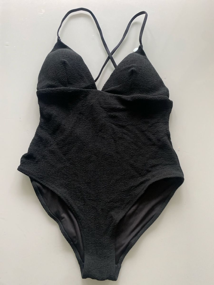 H&M Costumi da bagno & Bikini: Maillot de bain noir texturé, taille S, état impeccable! – Nuovo (secondo la descrizione) da Geneve venduto da pat_p76n