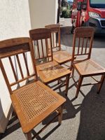 4 Stühle Wiener Geflecht Holz möbliert gut erhalten
