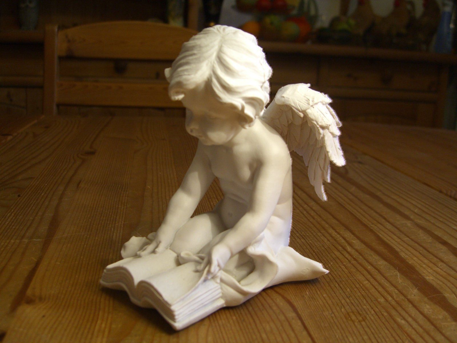 Statuette: herziger Engel mit Buch, Kunststein, neu – Nuovo (secondo la descrizione) da Winterthur venduto da Ghandi5 2