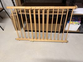 Treppenschutzgitter Holz Natur Breite einstellbar 