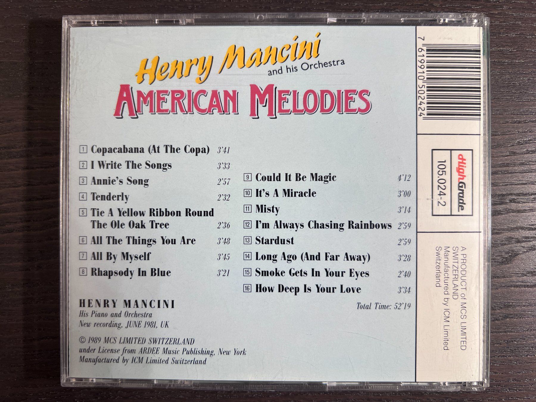 CD: Henry Mancini - American Melodies – Usato da Zürich venduto da MusikFreunde 1