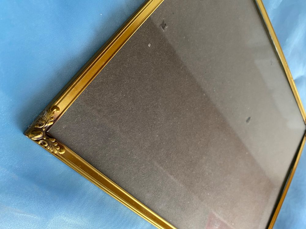 Goldener Fotorahmen 22,5x15cm - Messing & Glas Für A5 Zertifikate