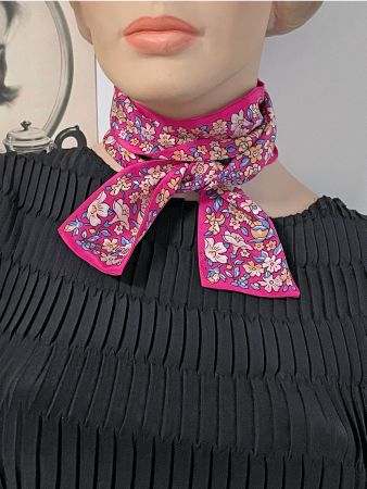 Twilly kleiner Seidenschal LUCIA floral pink VINTAGE