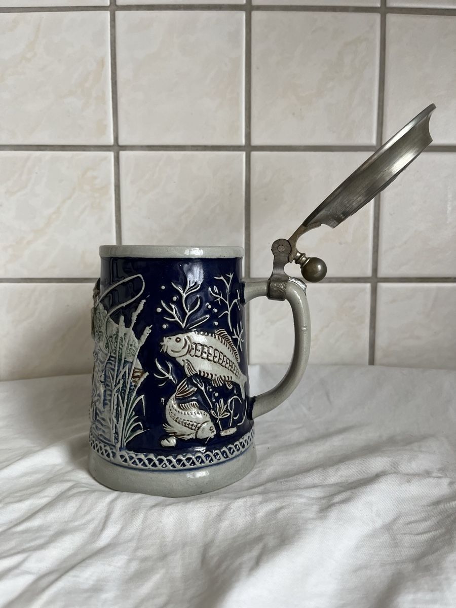 Verres: Bierkrug mit Zinndeckel – Neuf (Voir description) à Rheineck par CoGer 2