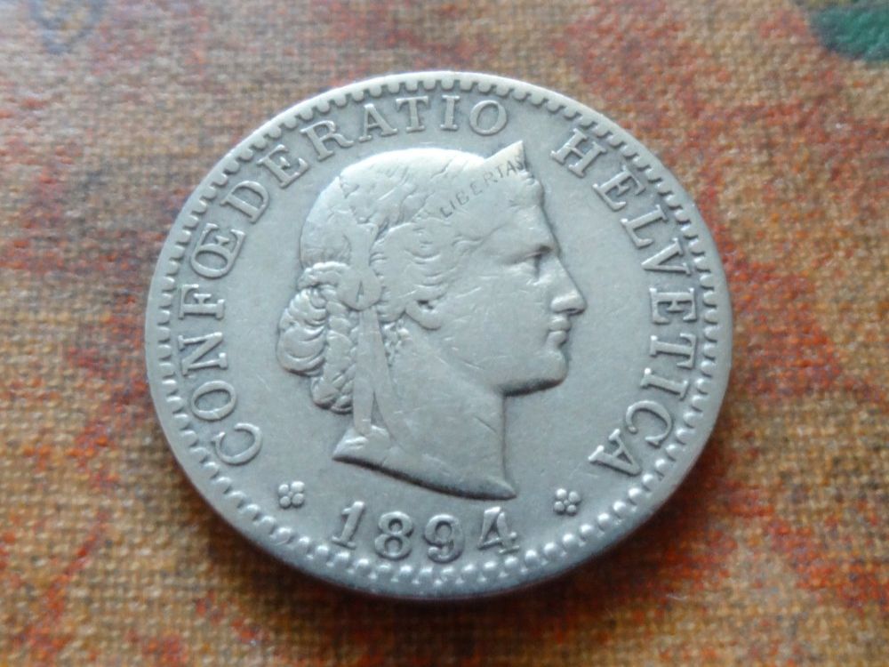 Toutes les monnaies: 20 Rp. 1894  (B) – D'occasion à Romanel-sur-Lausanne par Swift13