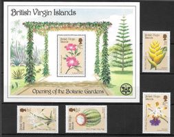 Jungferninseln Serie 598 - 601 + Block Blumen ** 20.8.1987