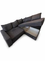 Couch Divano Liege Ecksofa Stoff dunkelgrau Stauraum 226×180