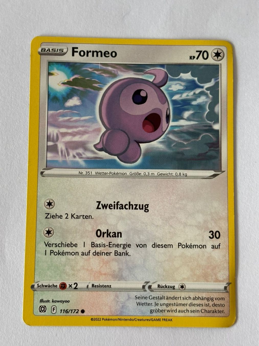 Pokémon Sammelbilder & Trading cards: Pokemon-Karte Formeo 116/172 – Gebraucht aus Herisau von Seyashop1