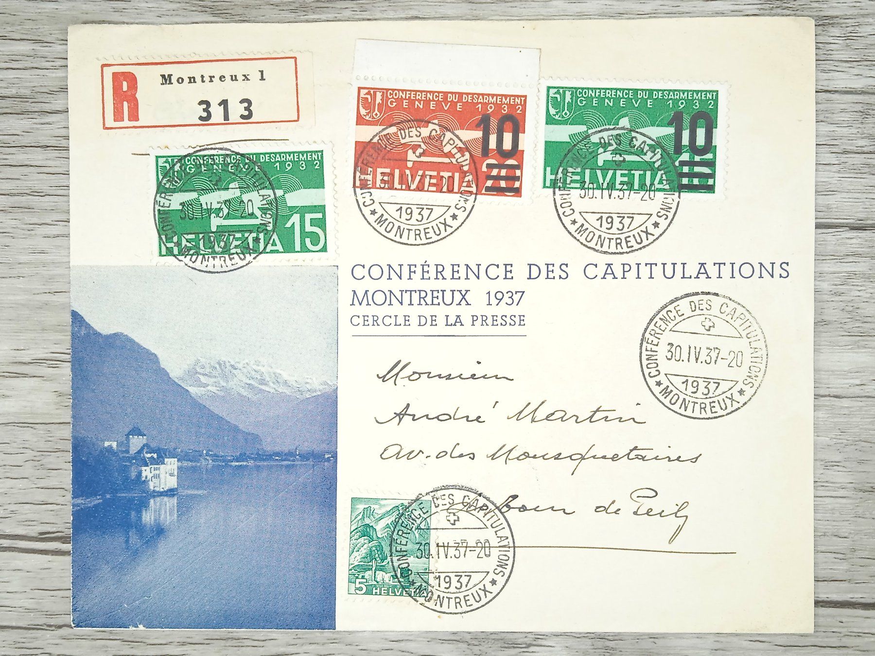 Tutti i francobolli: TR15 Enveloppe + Timbre Suisse 1937 – Usato da Cousset venduto da Patrick_Collections