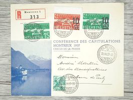 TR15 Enveloppe + Timbre Suisse 1937