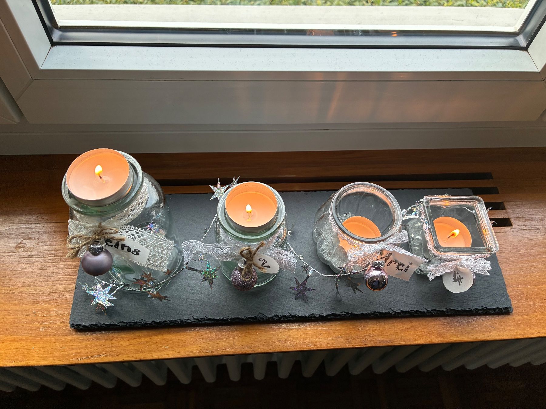 Tutte le decorazioni: Handgemachtes Advents-Windlicht-Set – Usato da Heerbrugg venduto da blubber02 3