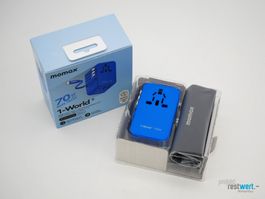 MOMAX / 1-World+ 3-Port Reiseadapter/-Ladegerät 70W blau