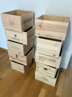 10 Stk Holz 6er Weinkisten sägeroh ca. 32x28x18cm Deko