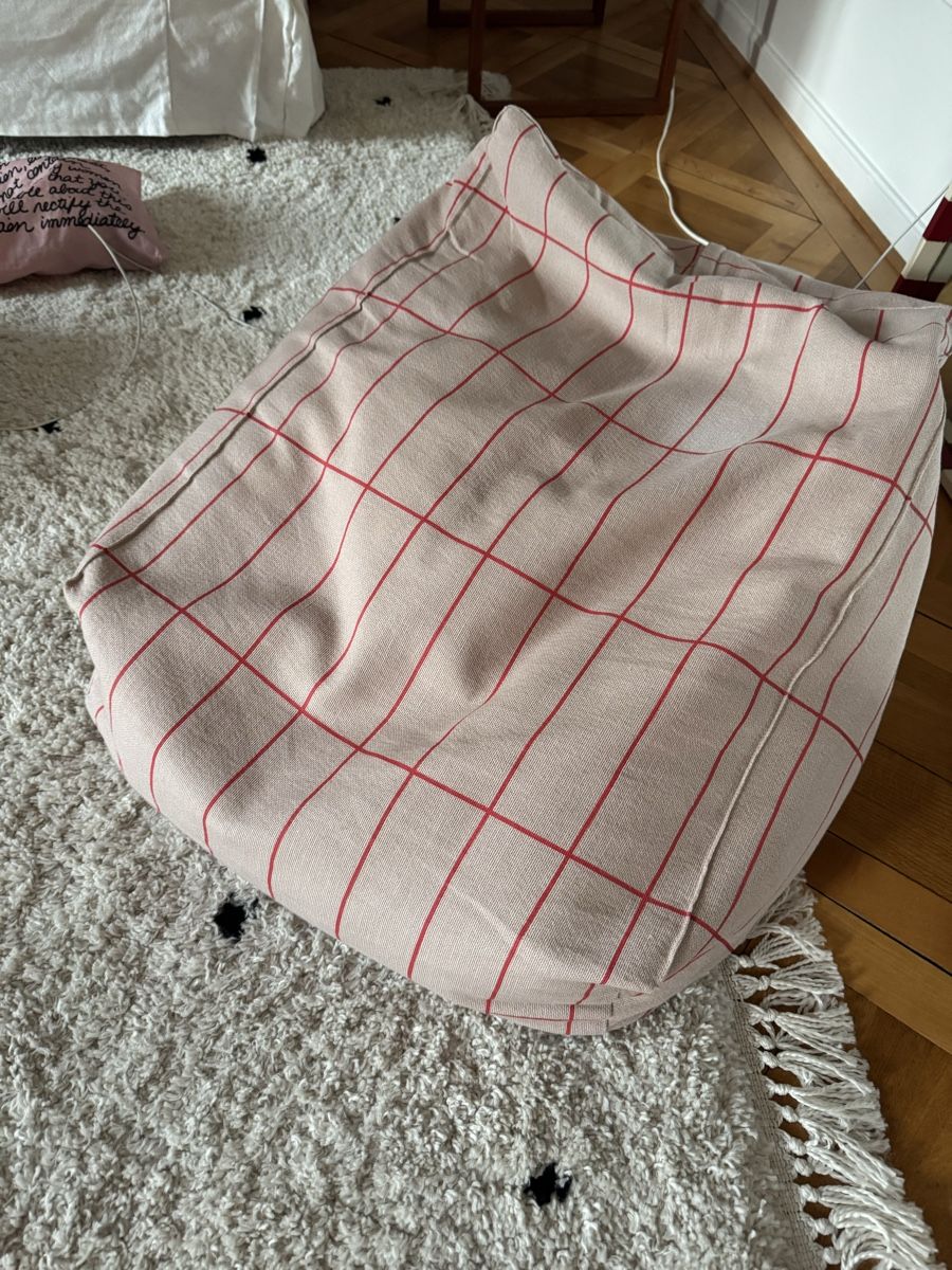 Nobodinoz Poltrone: Kinder-Sitzsack pink/rot kariert – Usato da Biel/Bienne venduto da leo_h2vb