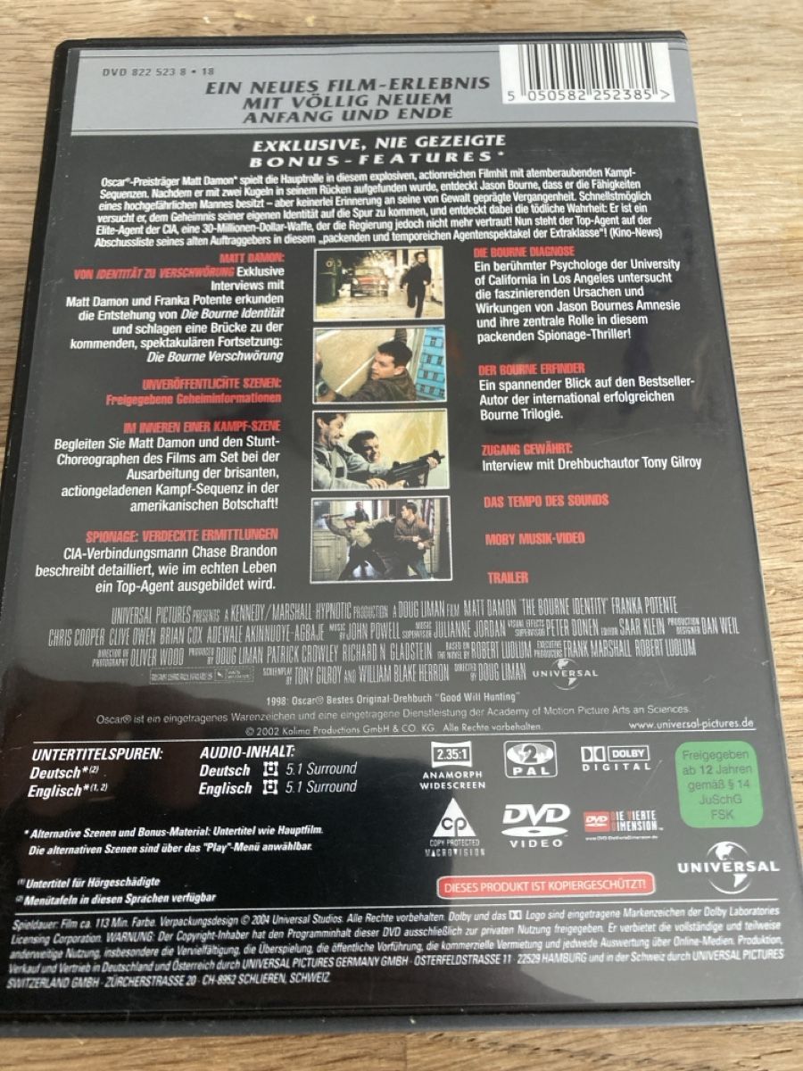 Tutti i DVDs: Die Bourne Identität top zustand – Usato da Seengen venduto da Predator86 1