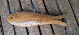 Nussknacker handgeschnitzt  Fischform Deko Vintage 🐟