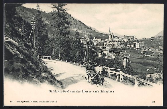 Ansichtskarten: St. Moritz-Dorf, Ortsansicht von der Str – Gebraucht aus Berlin von bartko-reher