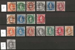 1884 -1904 : Steh. Helvetia Typ D, E + F : KP 450.--