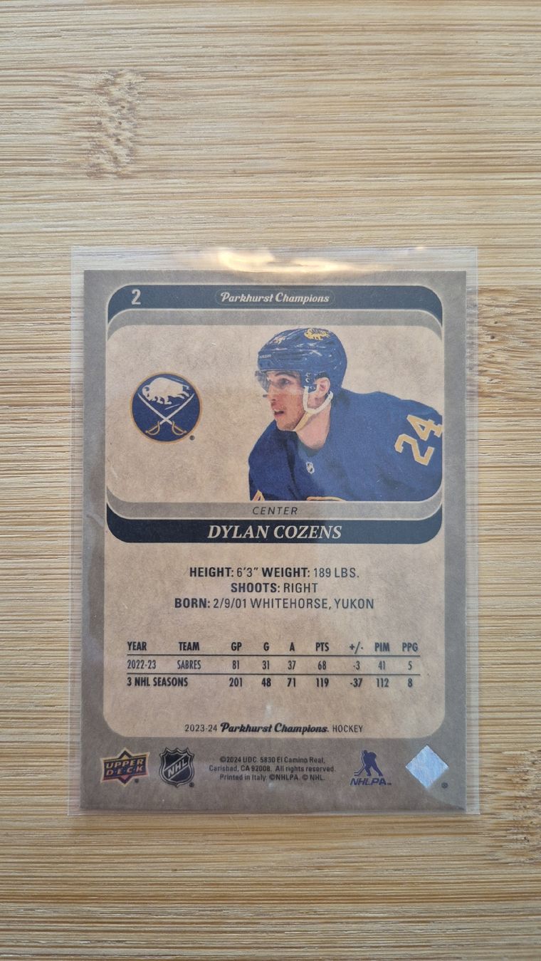NHL Carte collezionabili: NHL Dylan Cozens Buffalo Sabres – Usato da Bellach venduto da paedu-1980 1