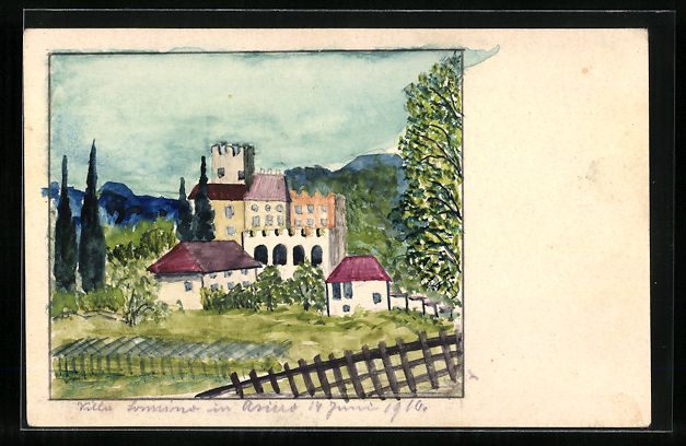 Cartoline postali: Künstler Handgemalt: Idyllisches Dorf m – Usato da Berlin venduto da bartko-reher