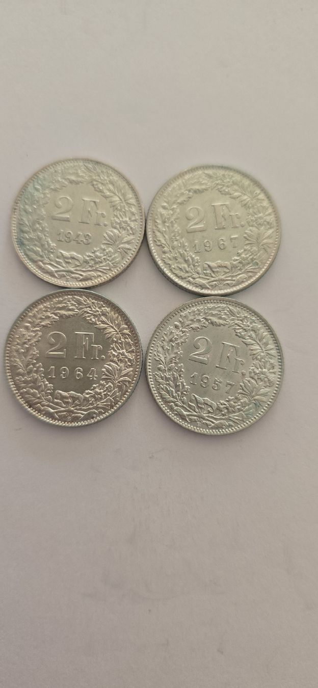 Toutes les monnaies: pieces 4x 2chf 1943, 1957, 1964, 1967 – D'occasion à Fribourg par yan_z5fr