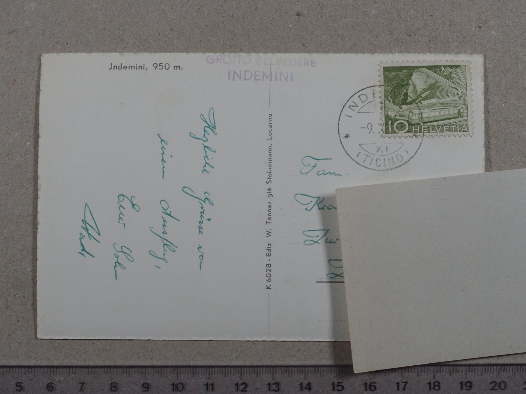 Cartoline postali: Indemini, 1959 – Usato da Lenzburg venduto da fh1 1