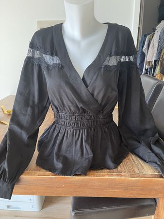 Blouse Salsa Jeans noir détails dentelle. L neuve