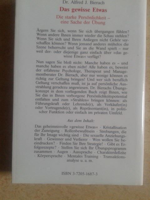 Libri: Dr.Alfred J. Bierach Das gewisse Etwas – Usato da Basel venduto da Alacant 1