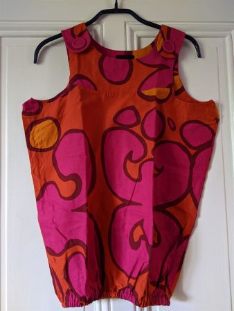 MARIMEKKO : Top orange-fuchsia Lagenlook 36-38