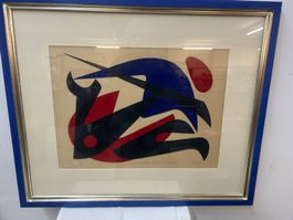 Bild Kunst gerahmt hinter Glas signiert Ginger?