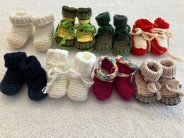 1 Paar handgestrickte neue Babyschuhe/Babyfinken ab Geburt