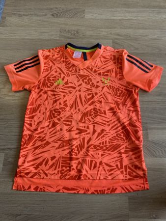 Kinder Fussball Trikot Orange Grösse 13-14y Messi