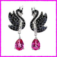 ♛ Pink Topas / Spinell Ohrhänger 925 Silber