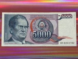 Belgrad 1985 - Jugoslawien - 5000 Dinara - Tito