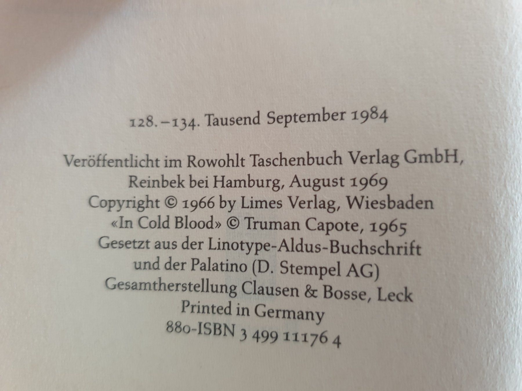 Bücher: Truman Capote: Kaltblütig (Buch) – Gebraucht aus Tuggen von Mviola2 3
