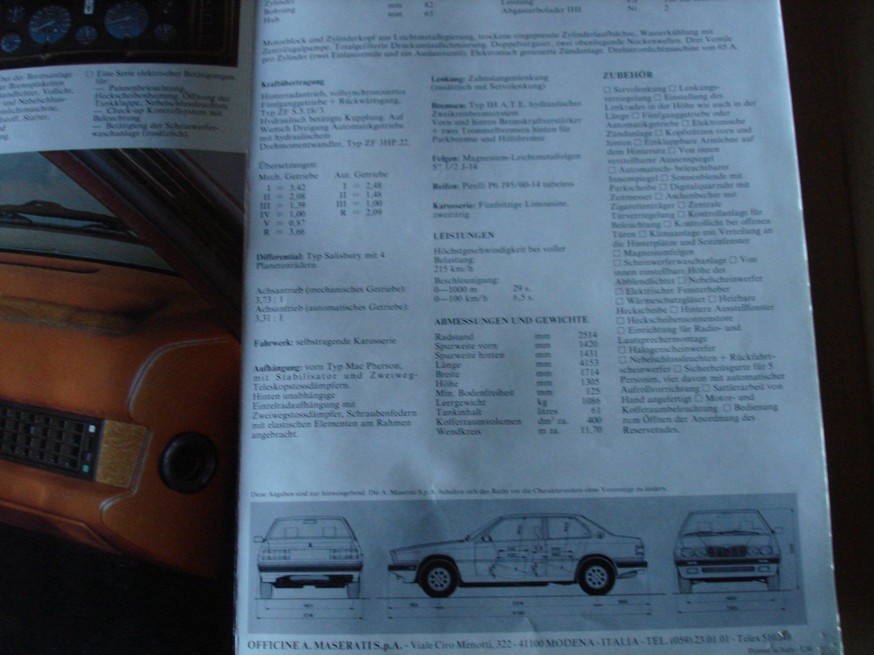 Documenti: Maserati Bi Turbo Prospekt – Usato da Gossau ZH venduto da Crfurrer 2