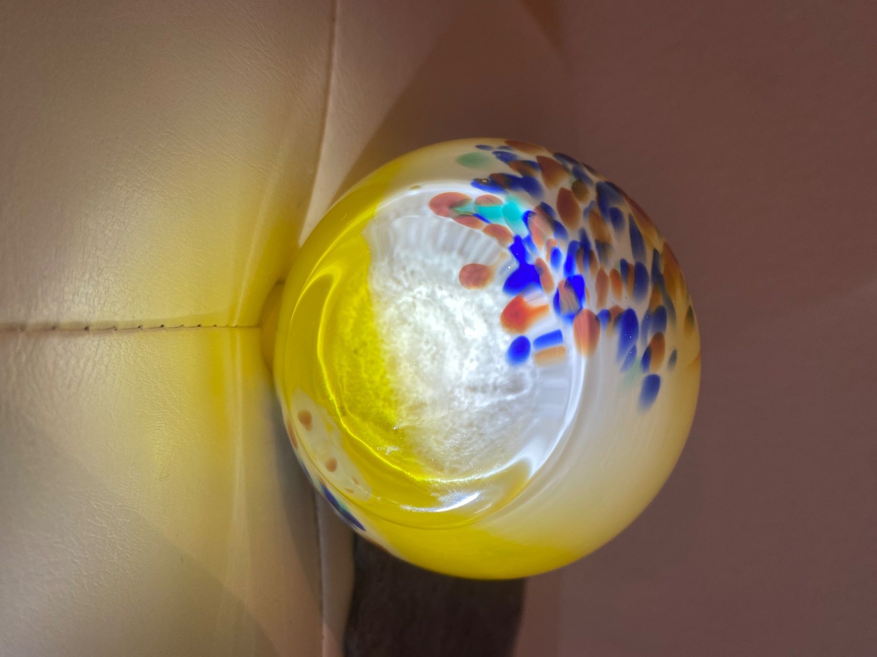 Murano Bicchieri: Gelbe Murano Glas Vase mit Farbklecksen – Nuovo (secondo la descrizione) da Männedorf venduto da Maru83 5
