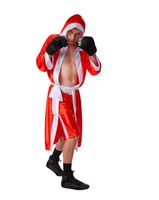 Herrenkostüm Boxer rot/weiß S
