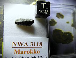 Kohl. CV 3 Meteorit Meteorite NWA 3118 mit 0,53 Gramm