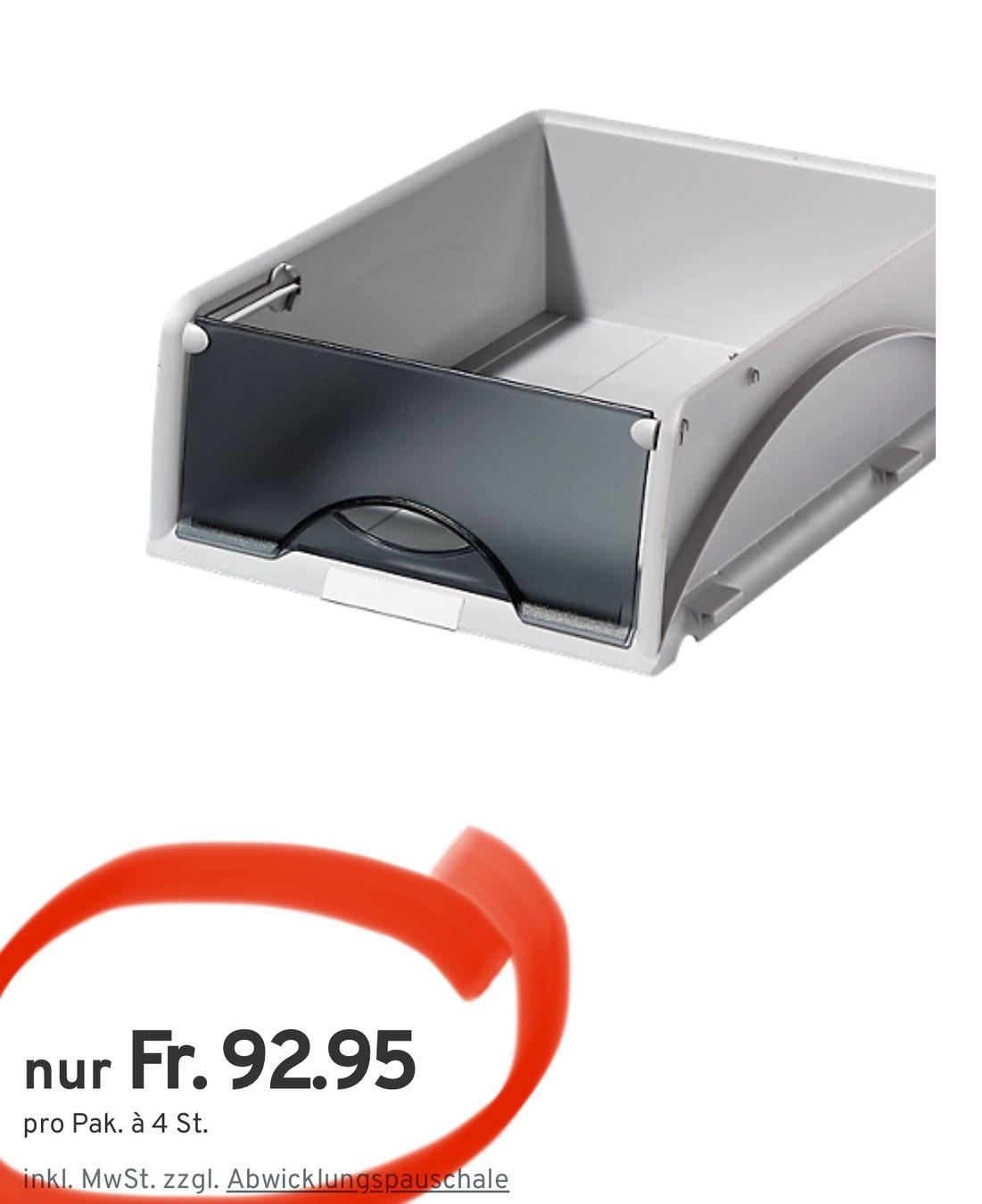 Leitz Raccoglitori: 4Stk. LEITZ Ablagekörbe Sorty, DIN A4/C4, grau – Nuovo e nell'imballaggio originale da Necker venduto da liq24 1