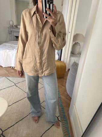 Chemise COS en lin beige, taille 38
