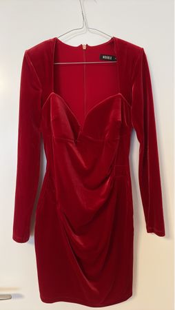 Nookie Samira Mini Dress Red Velvet Size S