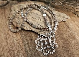 ROSA - Edelsteinkette - Sterling Silber - hellbraun