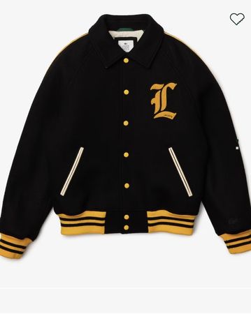 LACOSTE LIVE Varsity Teddyjacke Schwarz/Gelb – Gr. 46