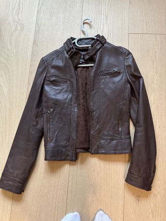 Veste en cuir brune